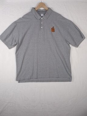 Hanna-Barbera Mens Gray Polo with 'Unleashed' Neck Detail